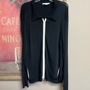 Peter Nygard Black Cardigan with White Trim